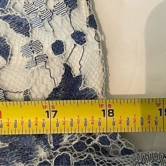 Jessica Howard Blue White Embroidered Lace Dress Size 6 - Picture 11 of 13